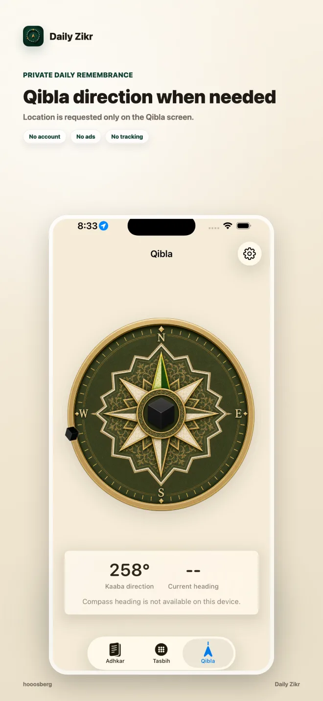 Daily Zikr Qibla screenshot